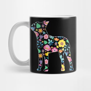 Floral Boston terrier print Mug